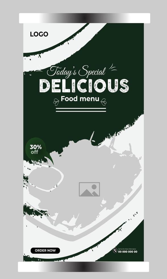 Food restaurant social media cover template vector