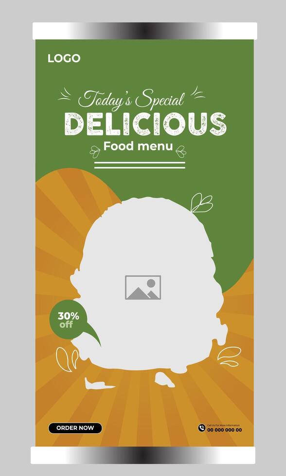 Food restaurant social media cover template vector