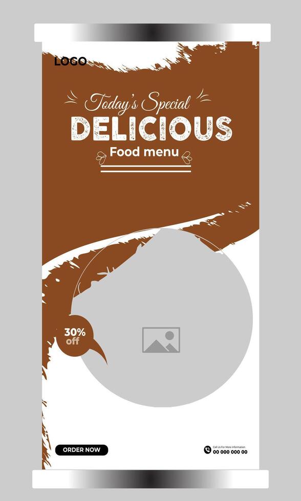 Food restaurant social media cover template vector