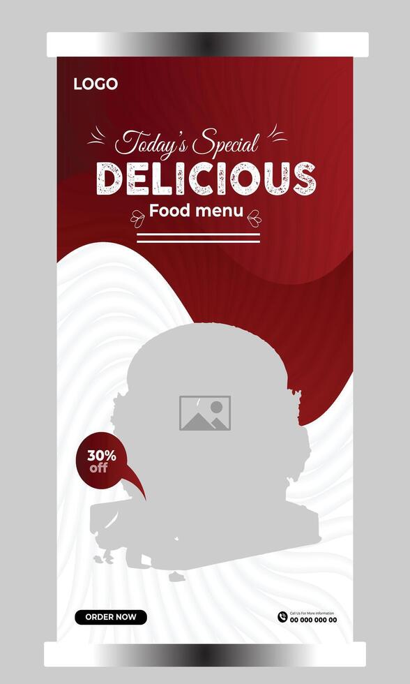 Food restaurant social media cover template vector