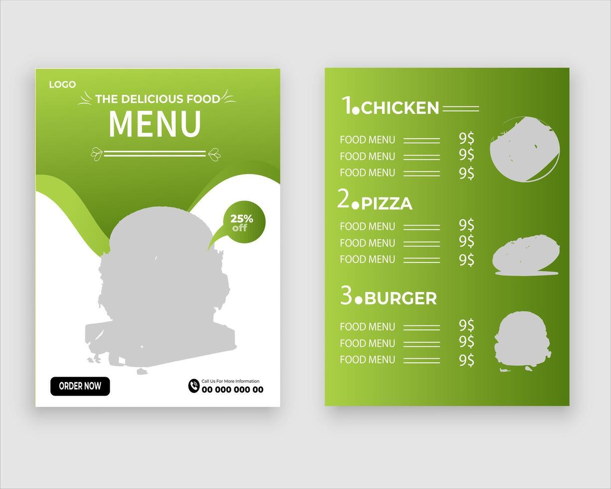 Vector menu template for restaurant and cafe