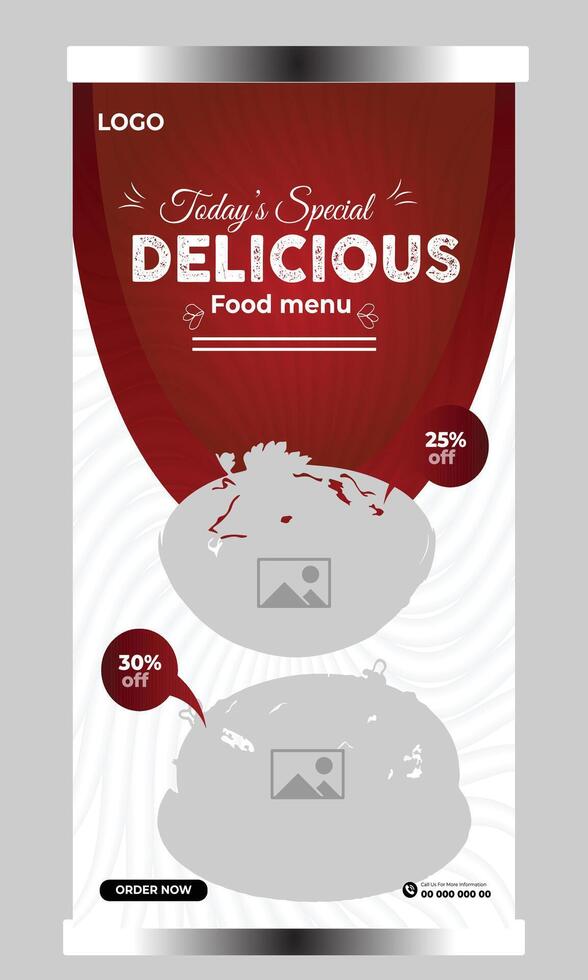 Food restaurant social media cover template vector