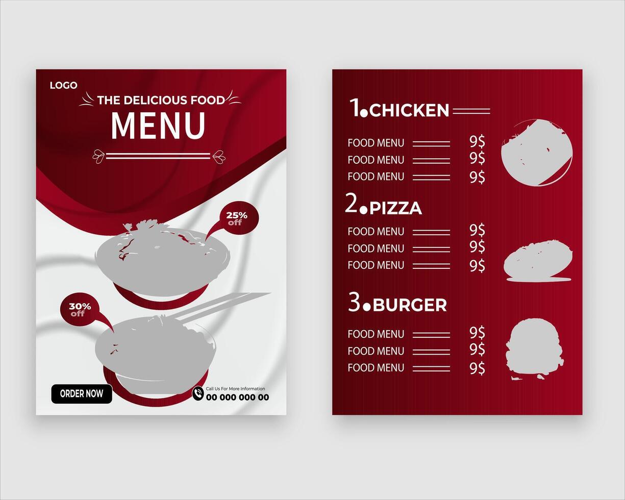 Vector menu template for restaurant and cafe