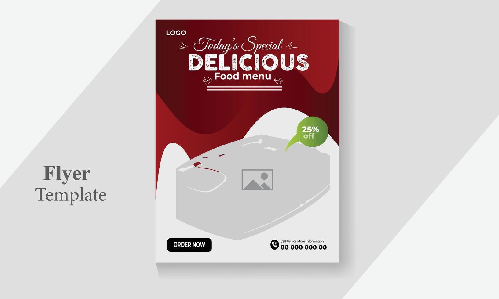 Vector food flyer template for restaurant and cafe