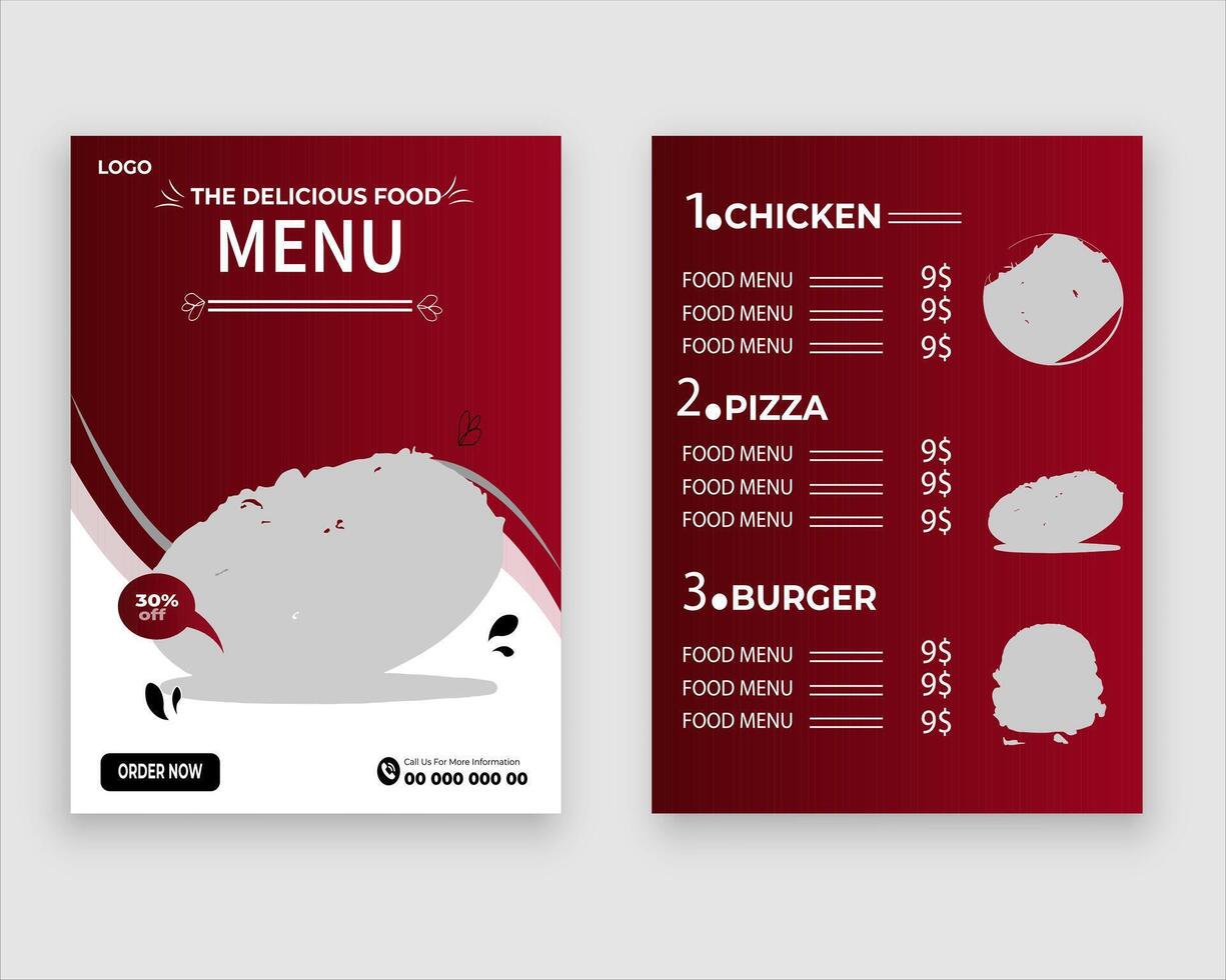 Vector menu template for restaurant and cafe