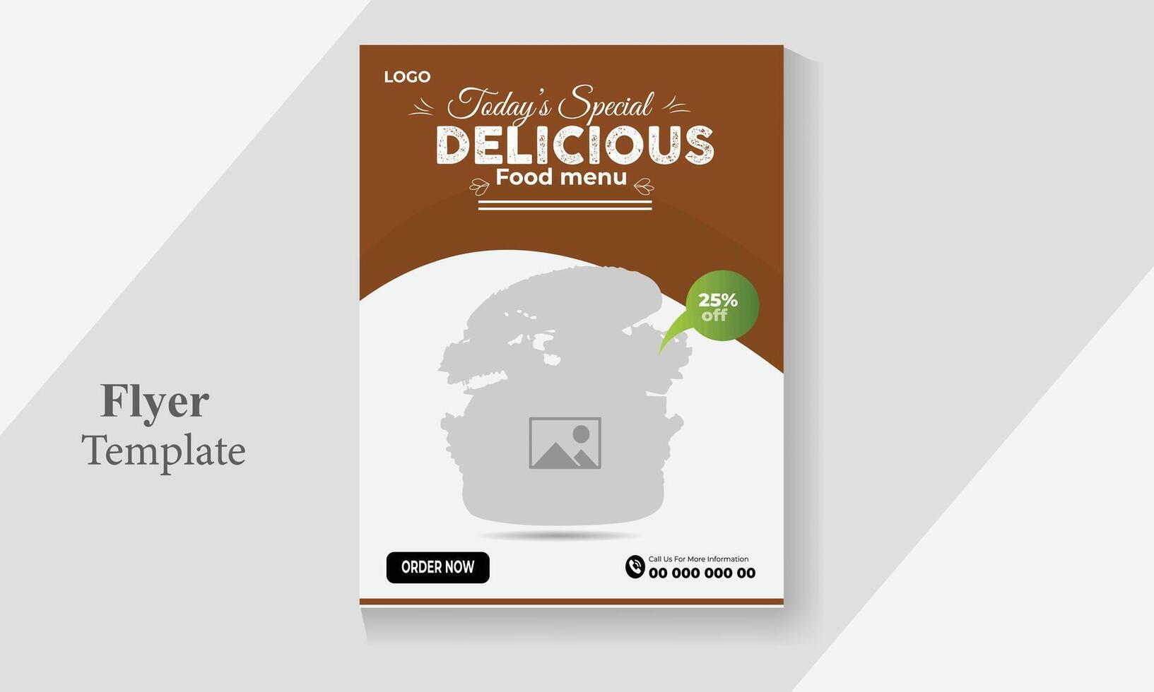 Vector food flyer template for restaurant and cafe