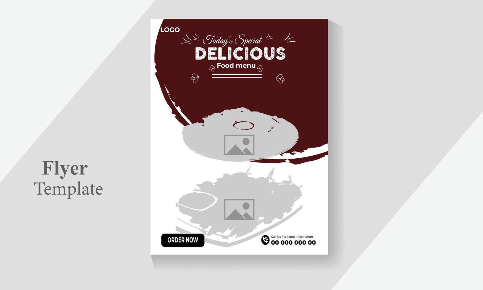 Vector food flyer template for restaurant and cafe