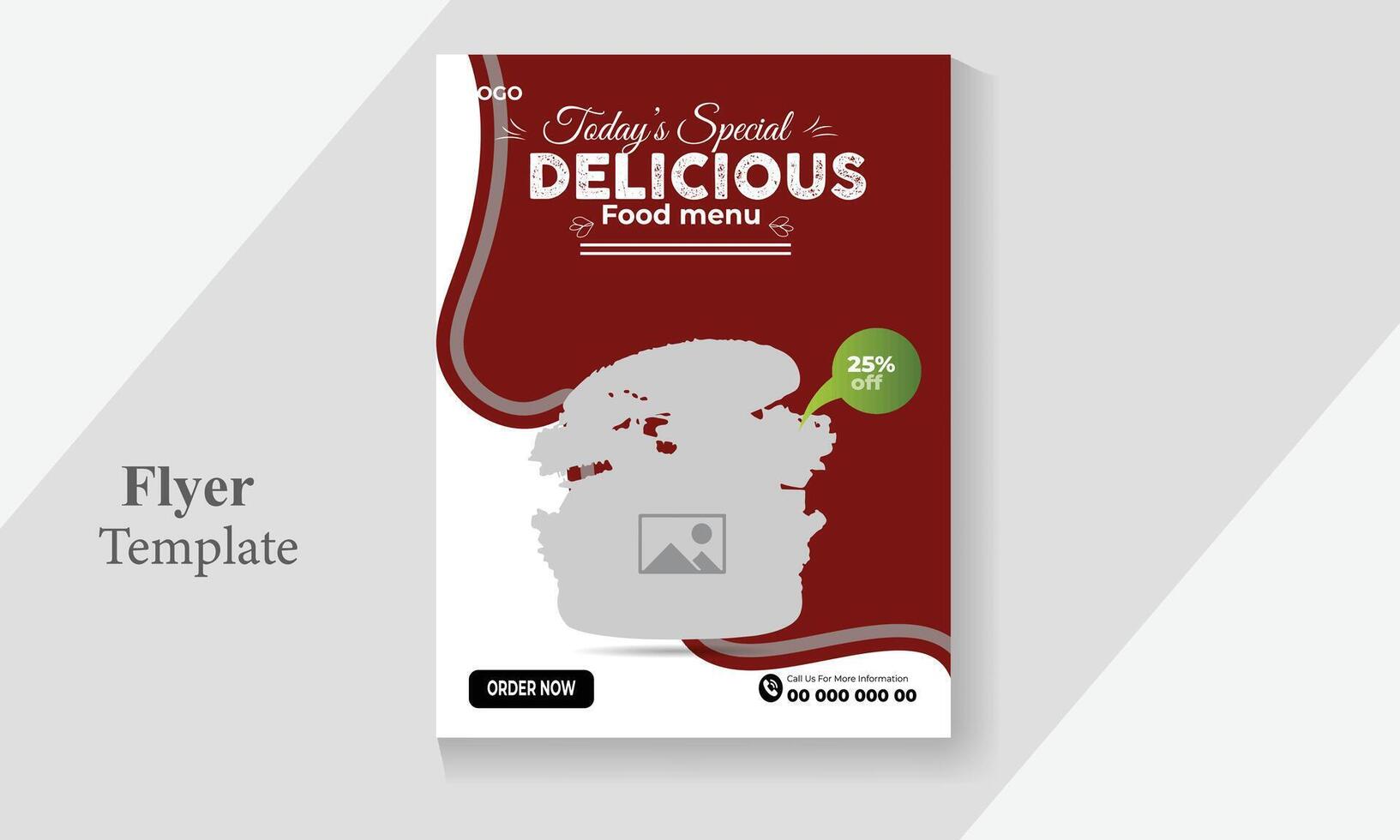 Vector food flyer template for restaurant and cafe