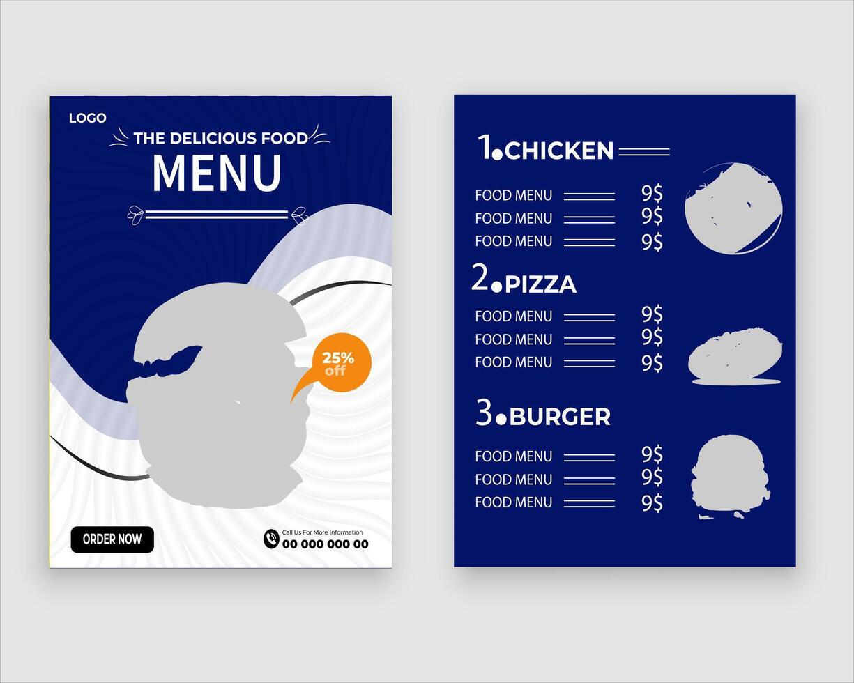 Vector menu template for restaurant and cafe