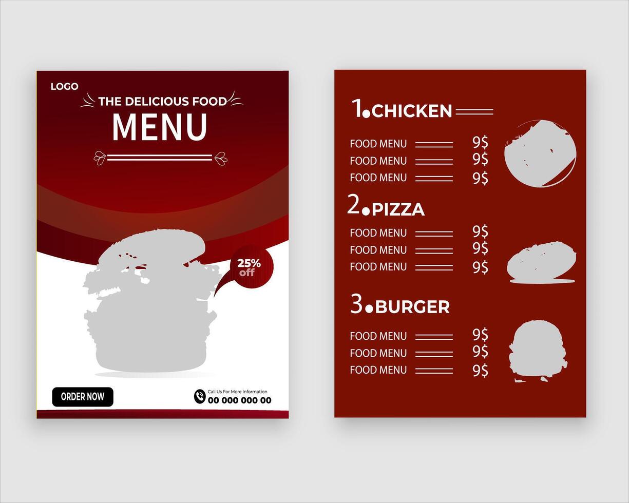 Vector menu template for restaurant and cafe