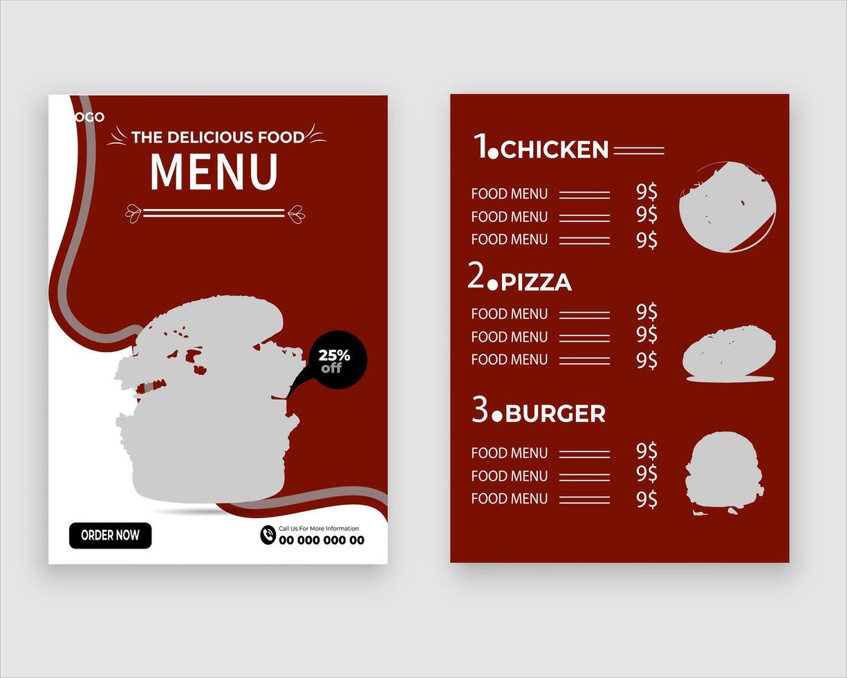 Vector menu template for restaurant and cafe