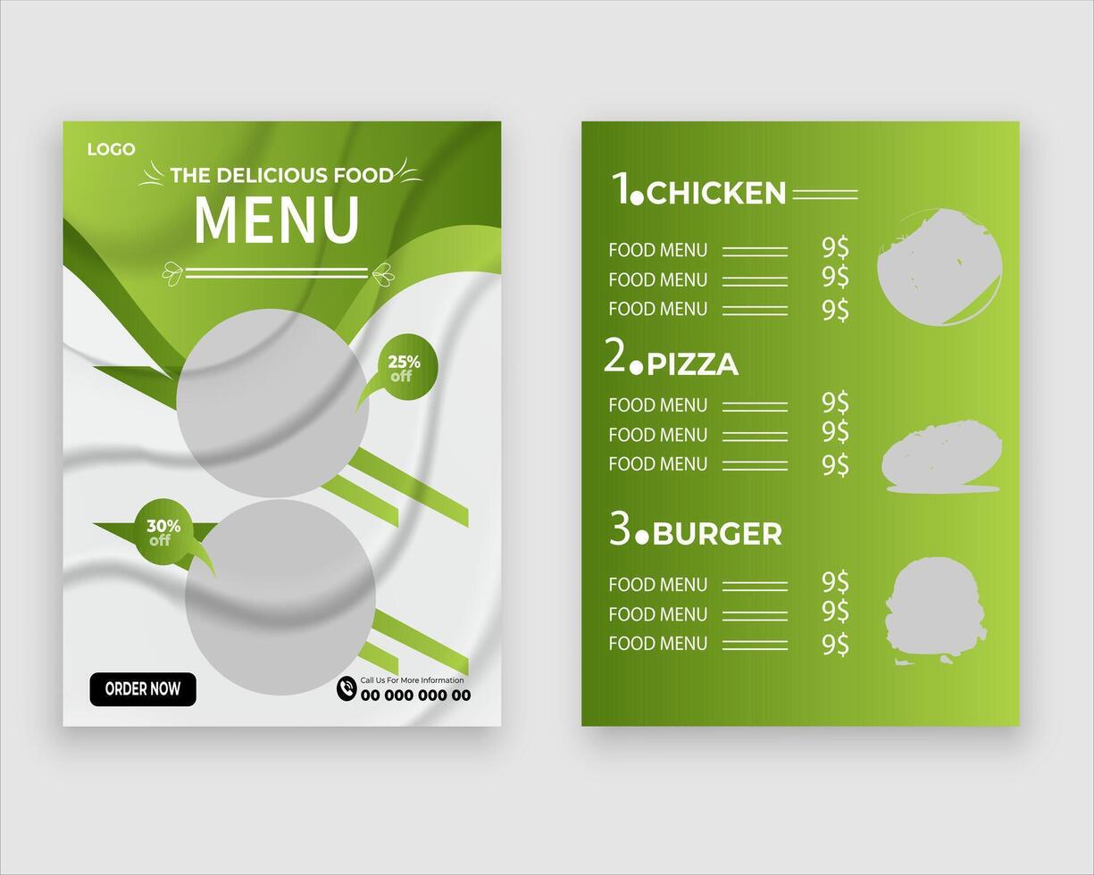 Vector menu template for restaurant and cafe