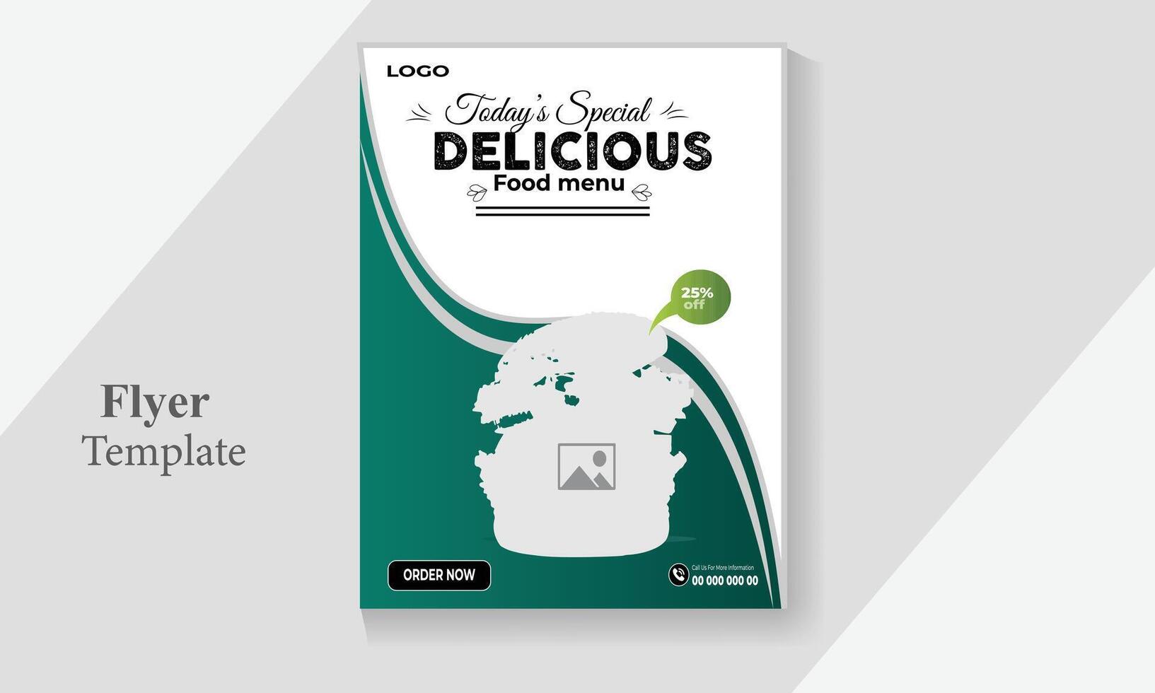 Vector food flyer template for restaurant and cafe