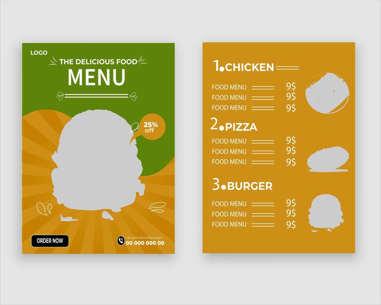 Vector menu template for restaurant and cafe