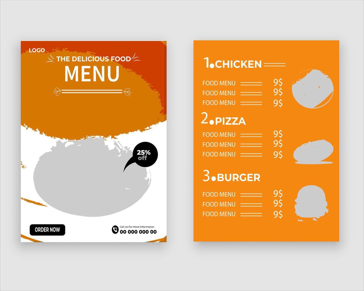 Vector menu template for restaurant and cafe
