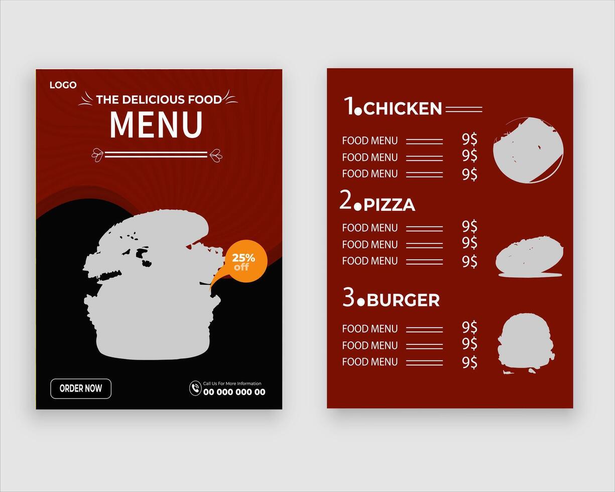 Vector menu template for restaurant and cafe