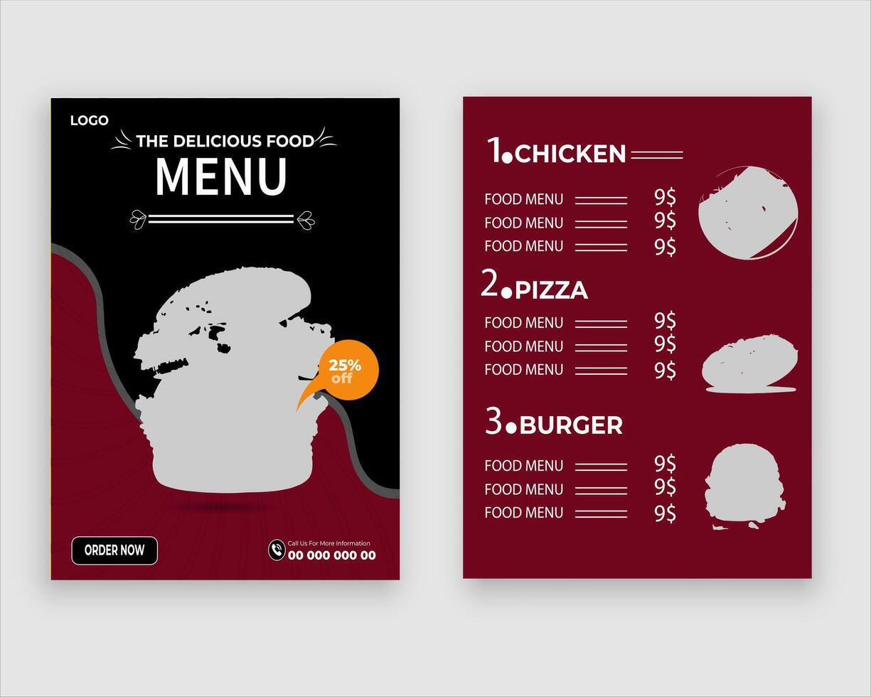 Vector menu template for restaurant and cafe