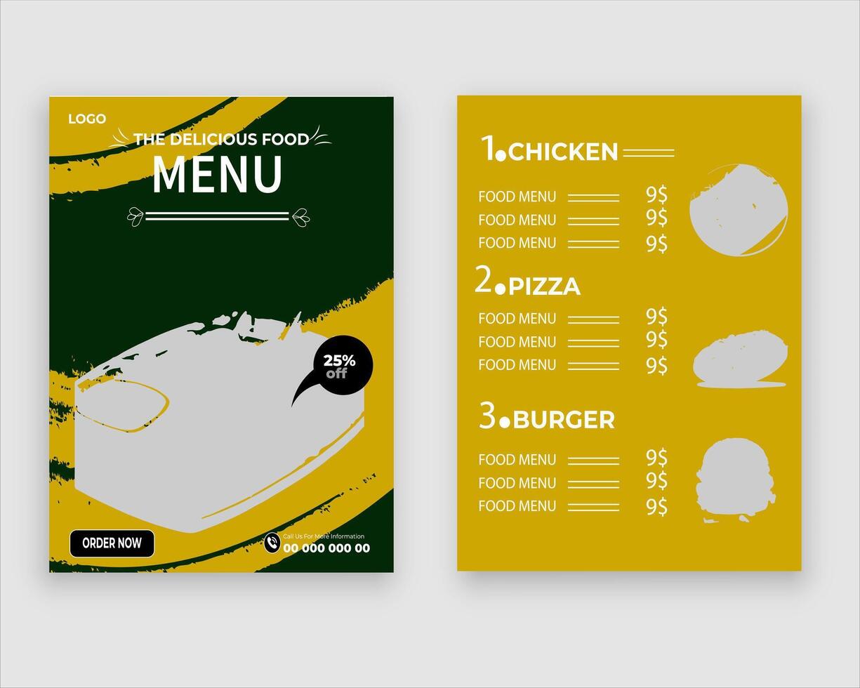 Vector menu template for restaurant and cafe