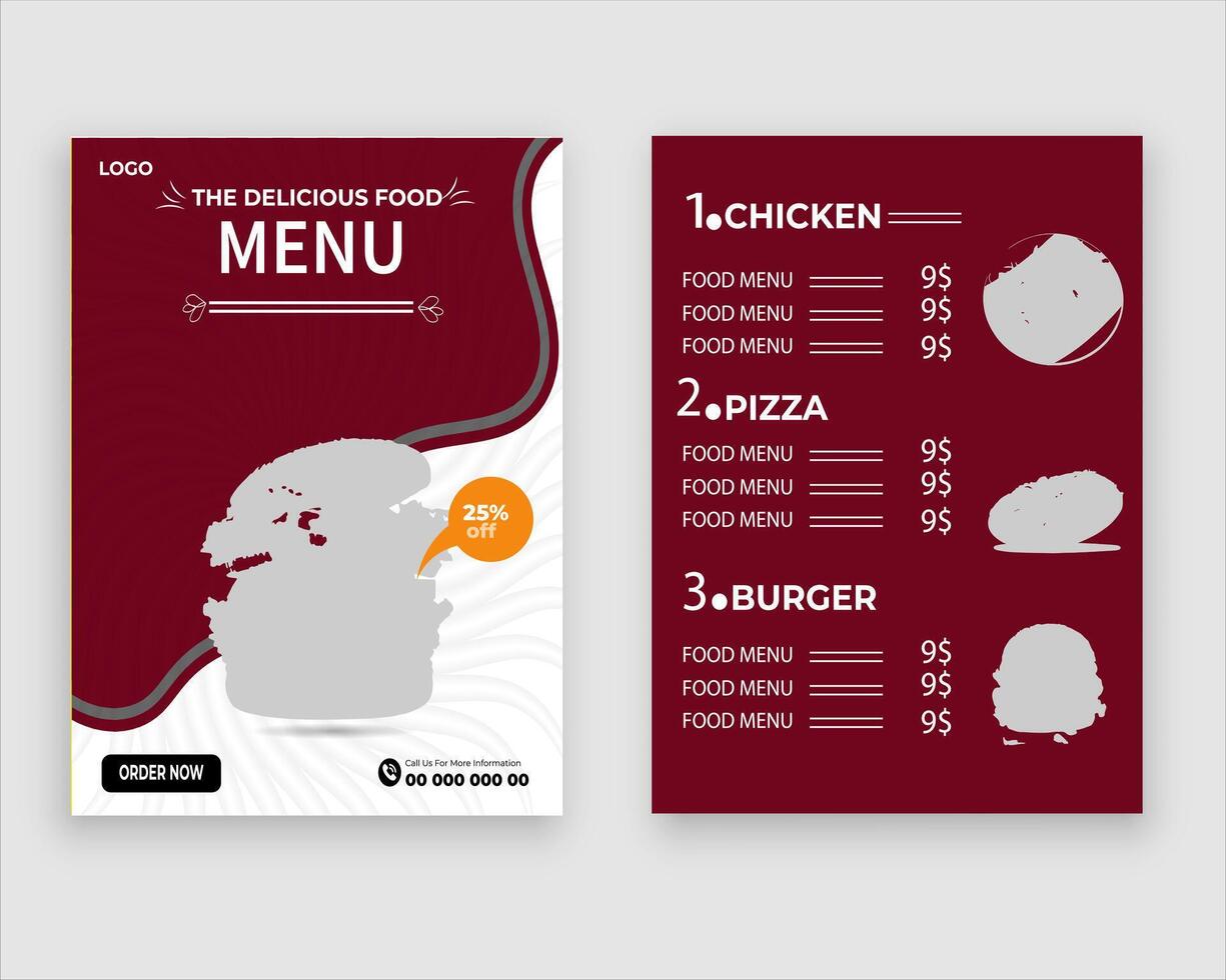 Vector menu template for restaurant and cafe