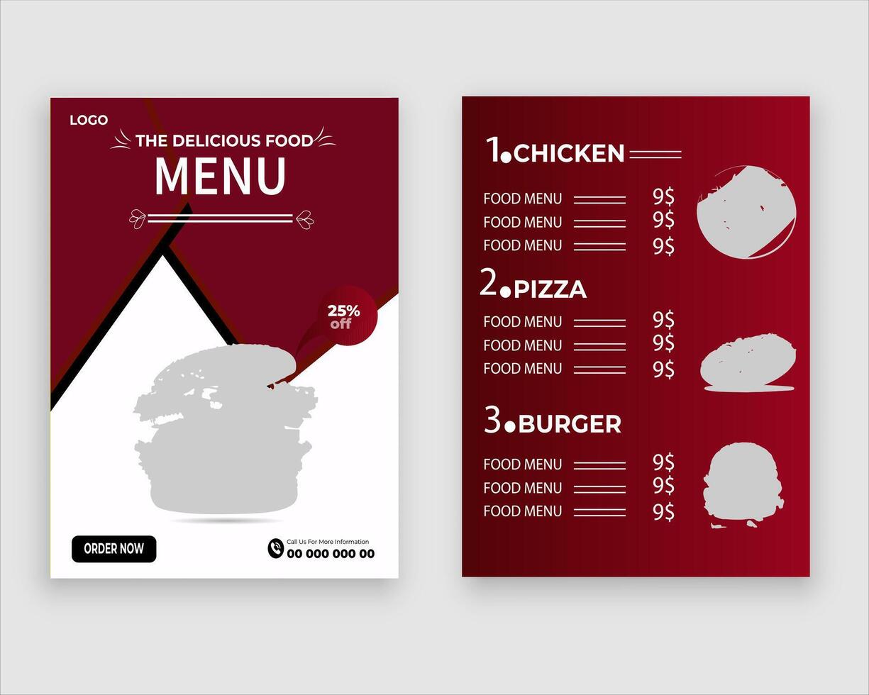 Vector menu template for restaurant and cafe