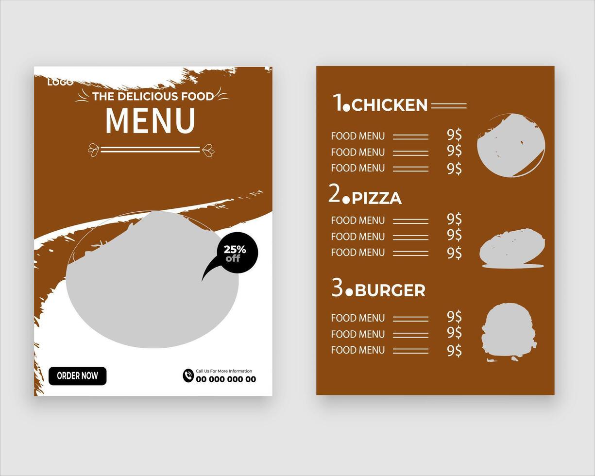 Vector menu template for restaurant and cafe