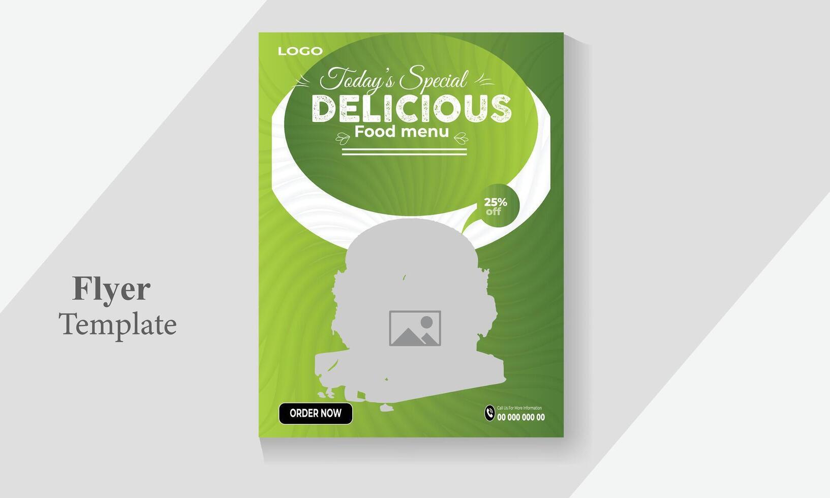 Vector food flyer template for restaurant and cafe