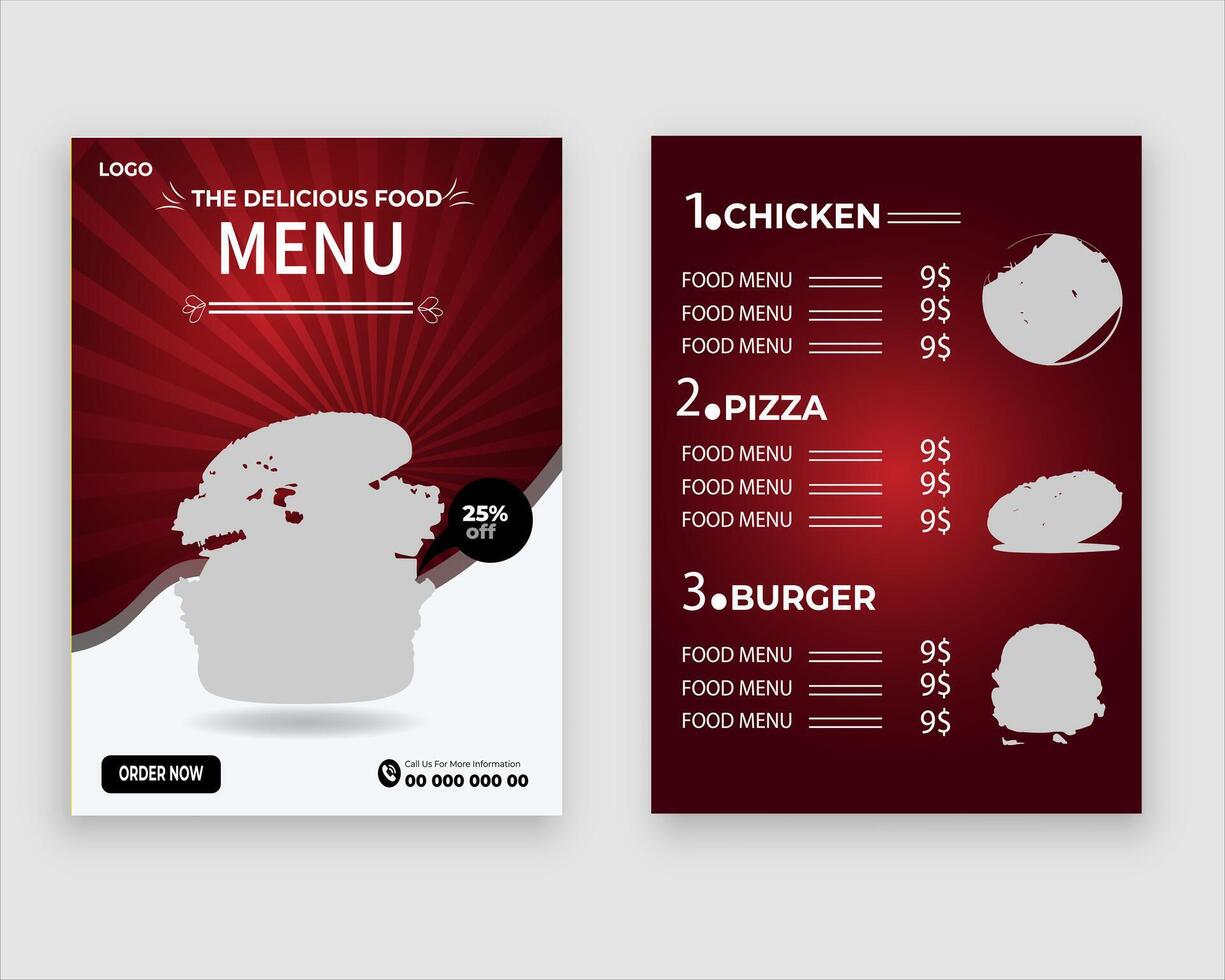Vector menu template for restaurant and cafe
