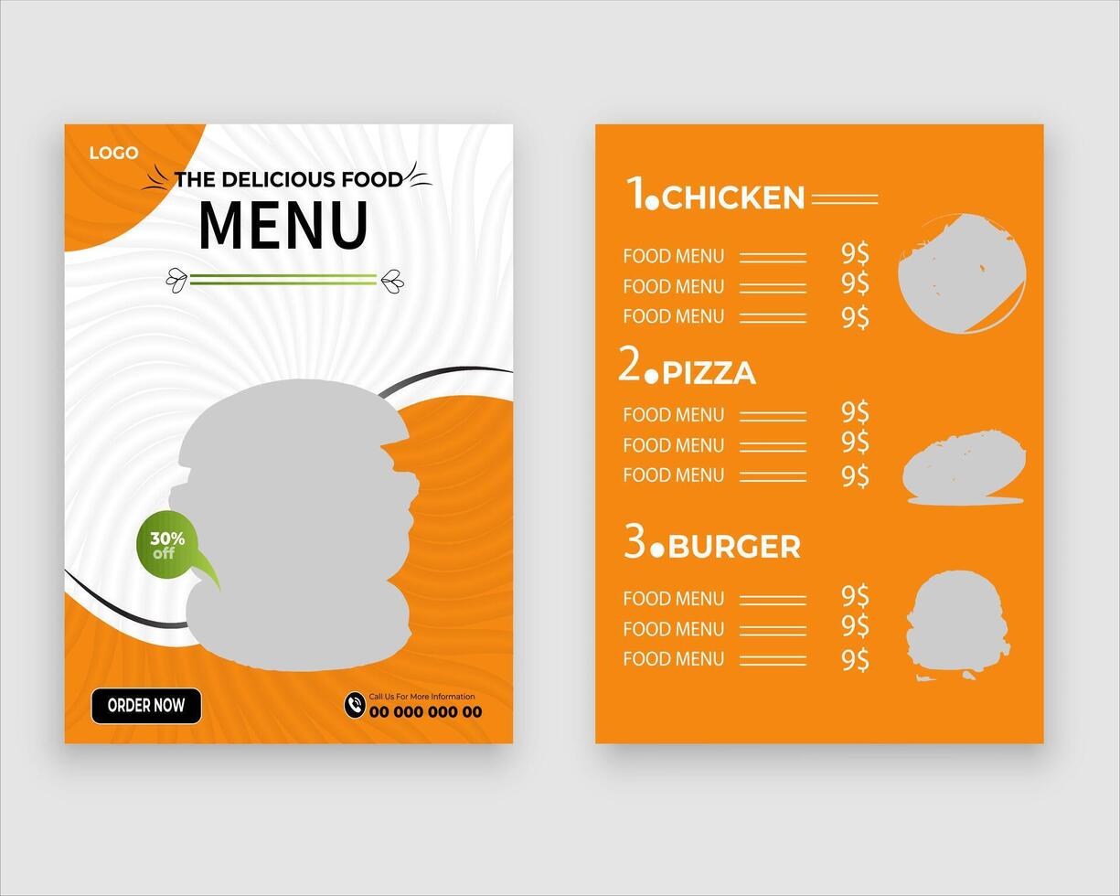 Vector menu template for restaurant and cafe