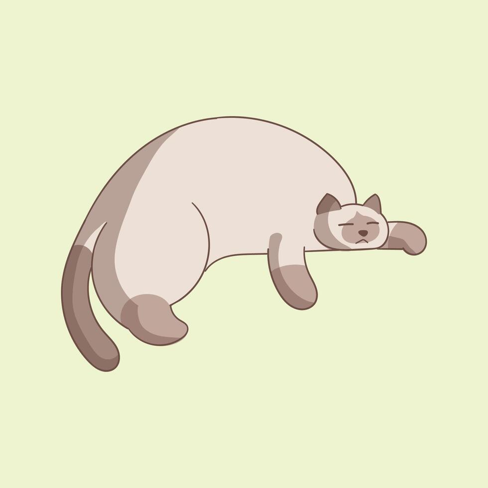 Sleeping Cat Cute illustration Vector Cartoon