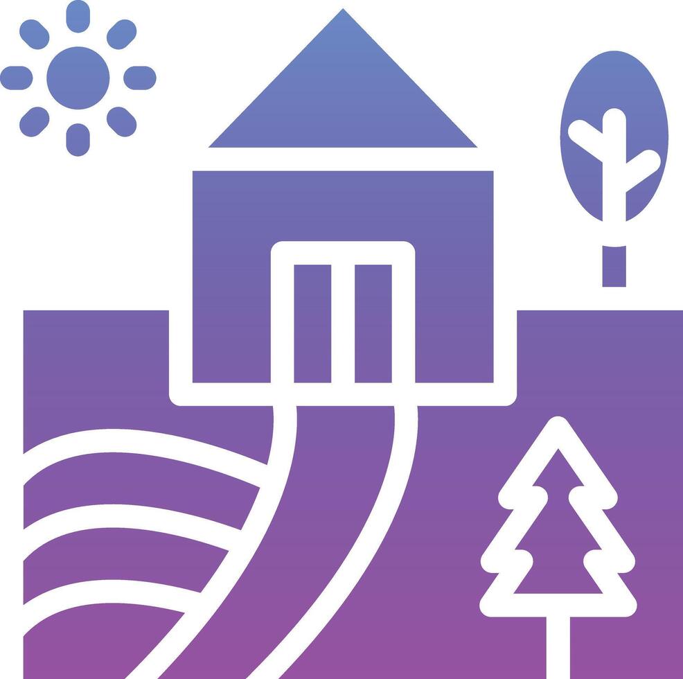 Village Landscape Vector Icon