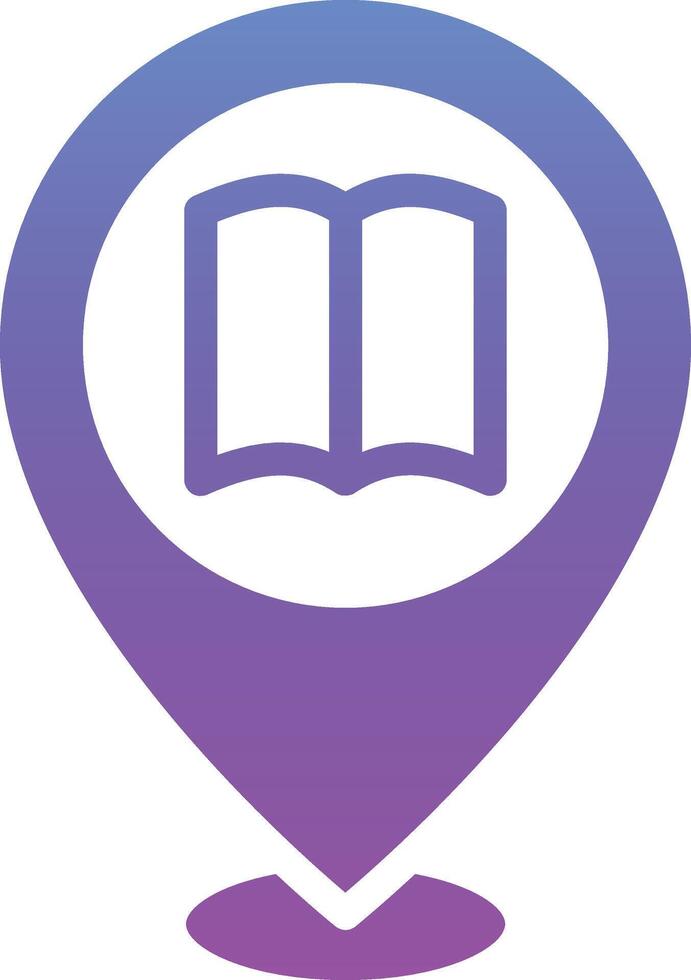 icono de vector de ubicación de biblioteca