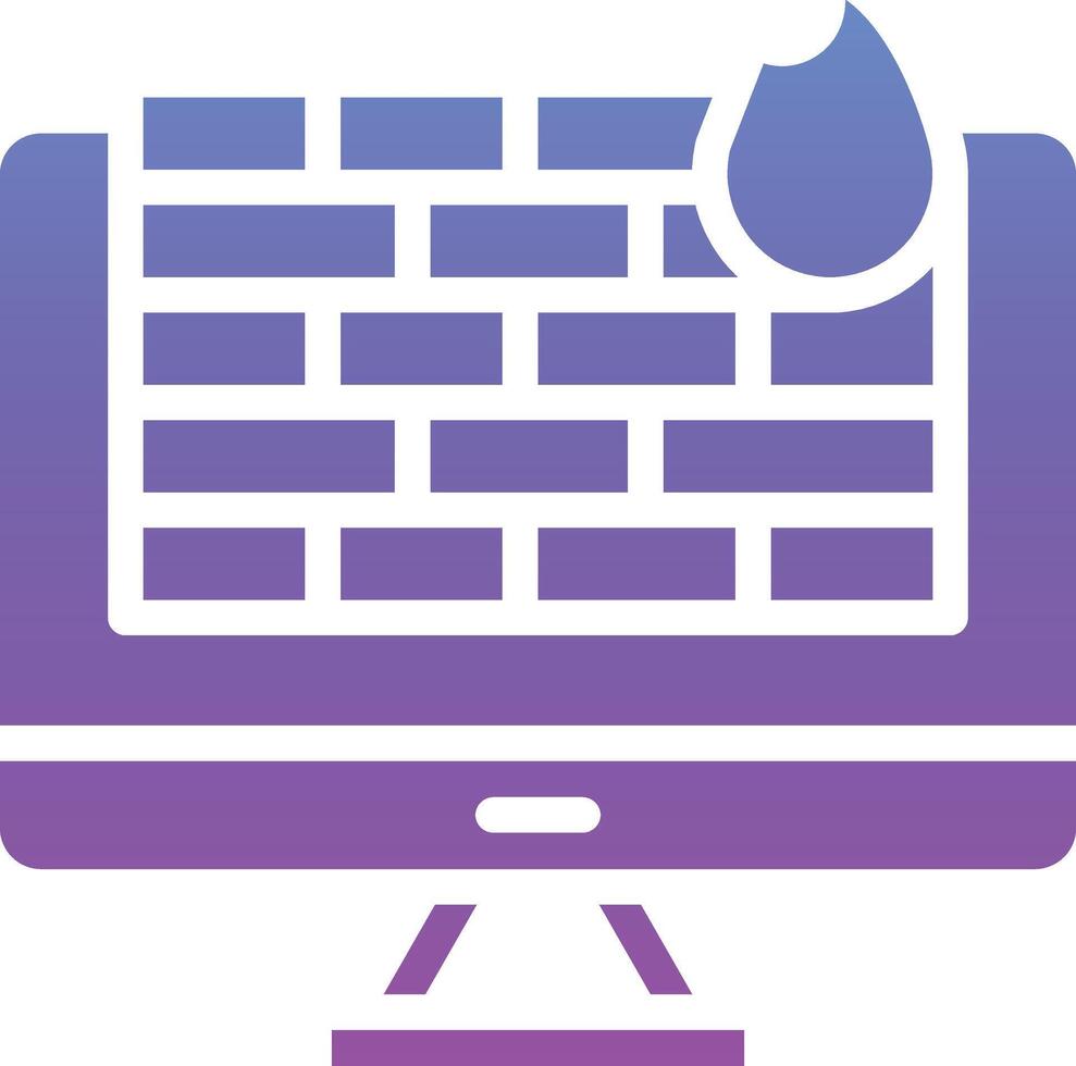 Computer Firewall Vector Icon