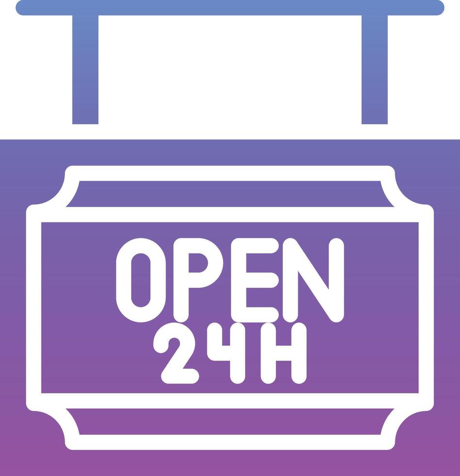 24 Hrs Open Vector Icon