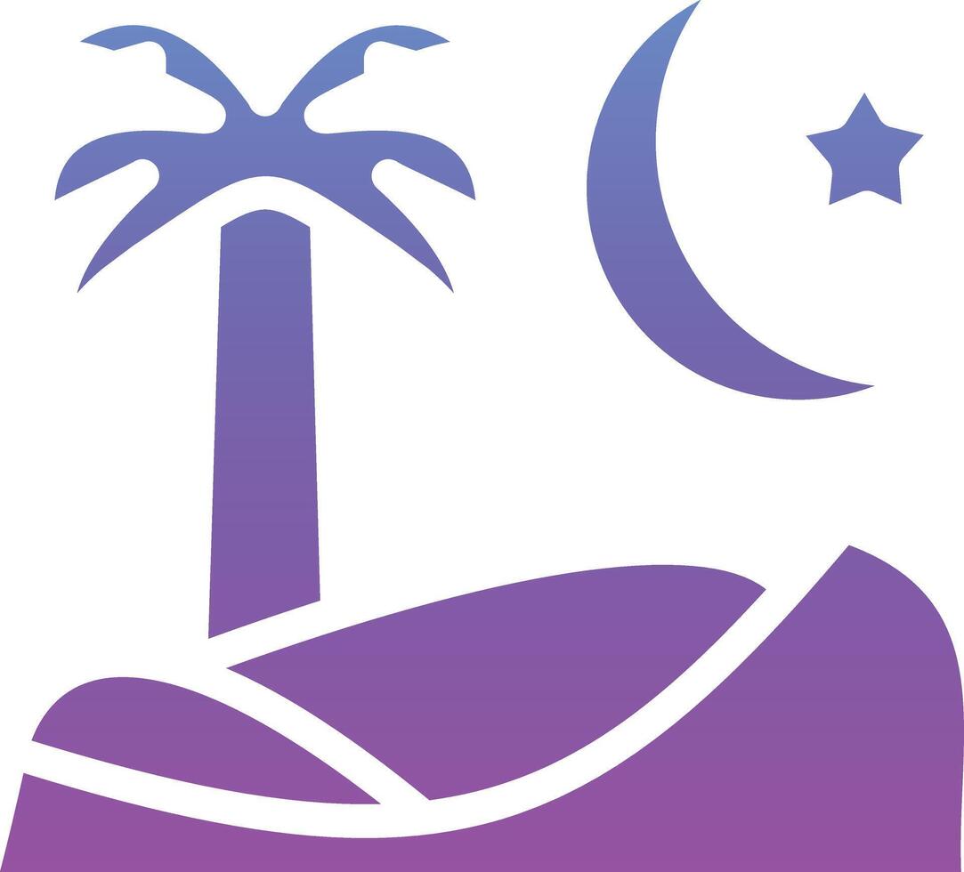 Desert Night Vector Icon