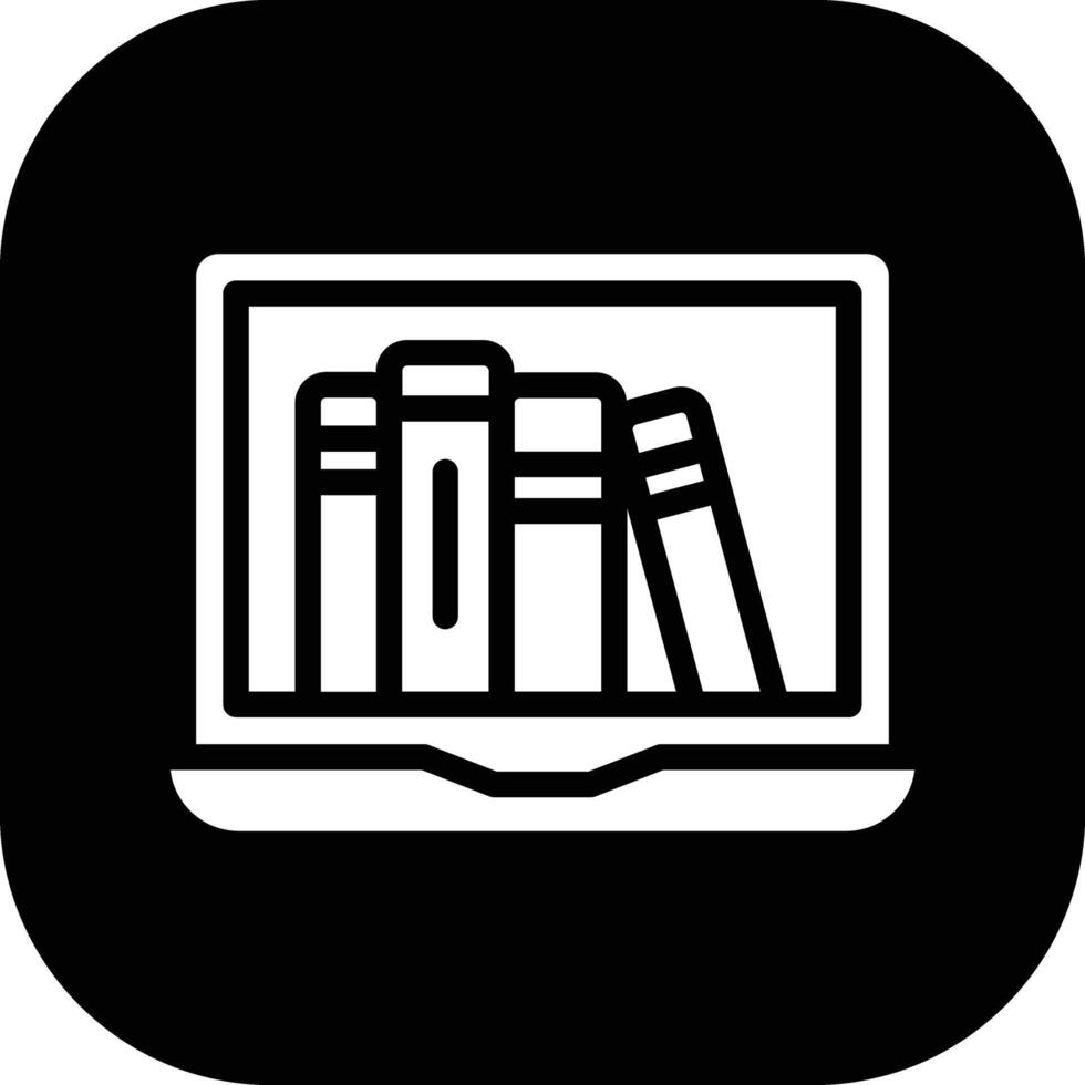 icono de vector de biblioteca en línea