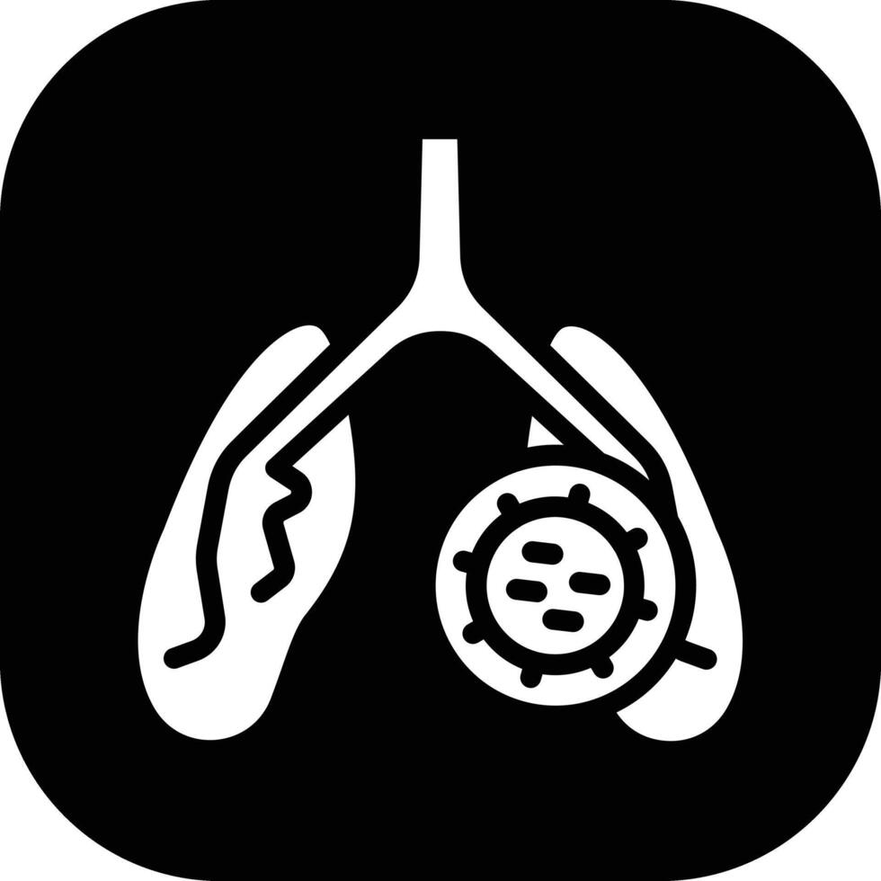 icono de vector de infección de pulmones