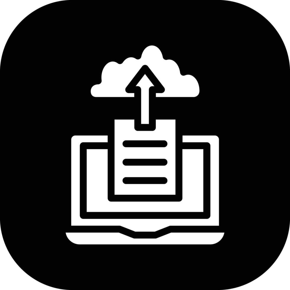 cargar archivo en icono de vector de nube