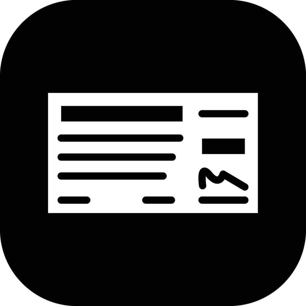 Cheque Vector Icon