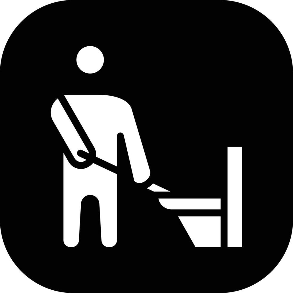 Man Cleaning Bathroom Vector Icon