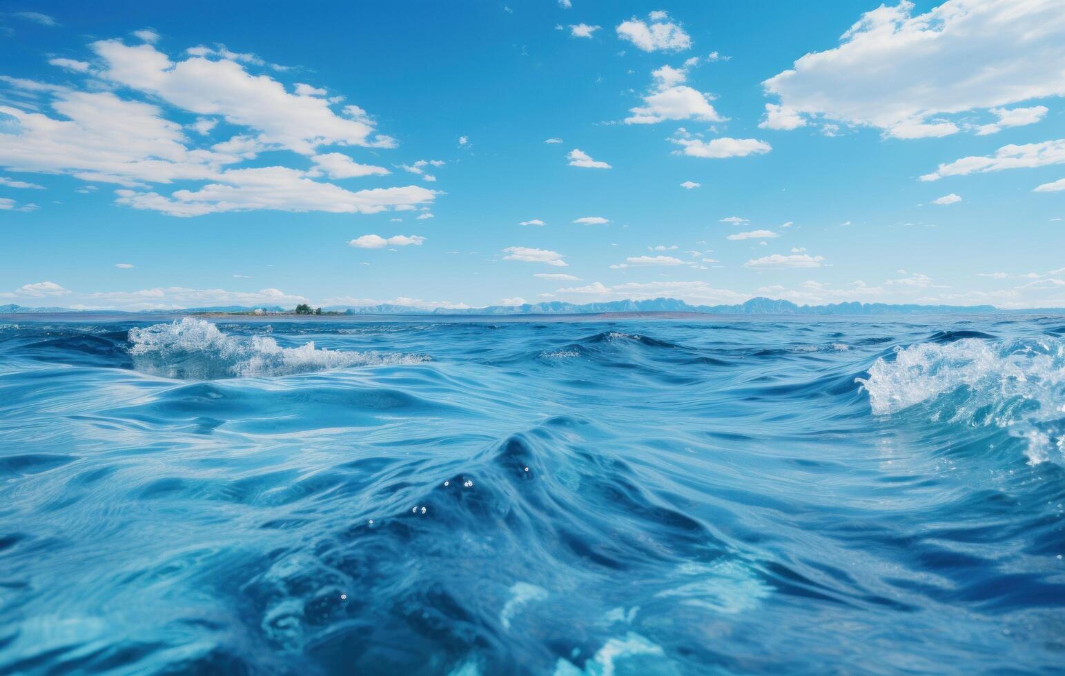 AI generated an image of a blue ocean seen through a boat's window, photo