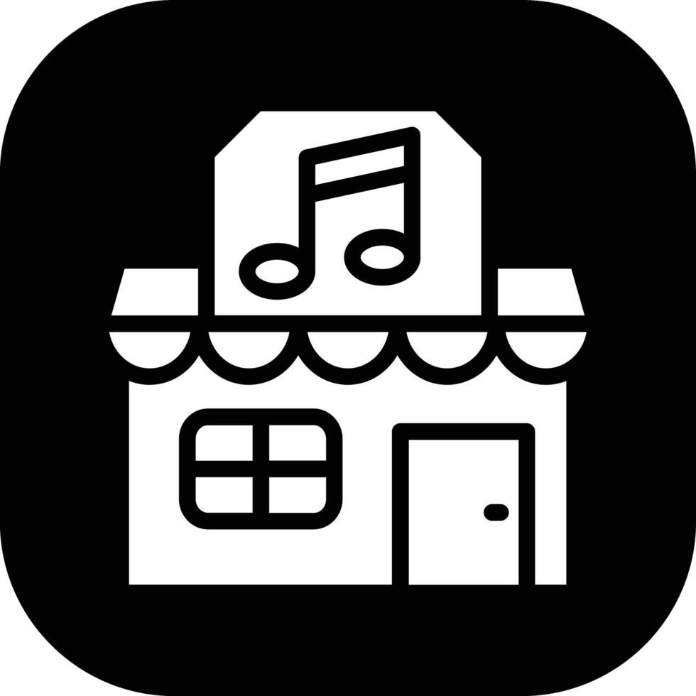 música tienda vector icono