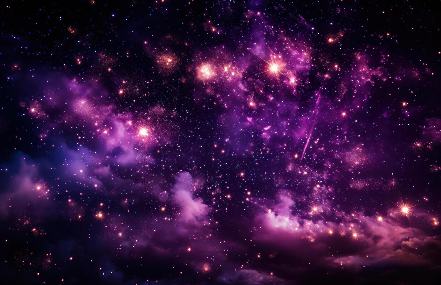 AI generated fireworks and sparklers shining in the late evening sky, photo