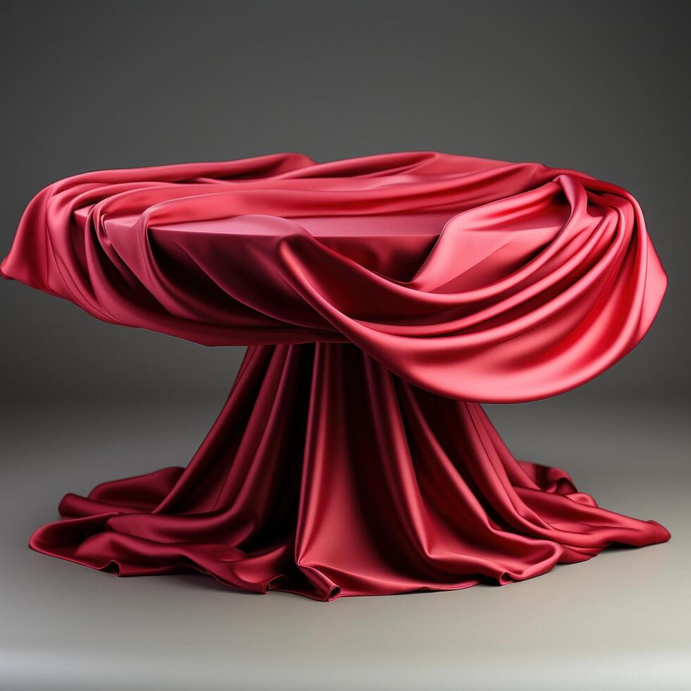 AI generated red cloth floor table red carpet photo