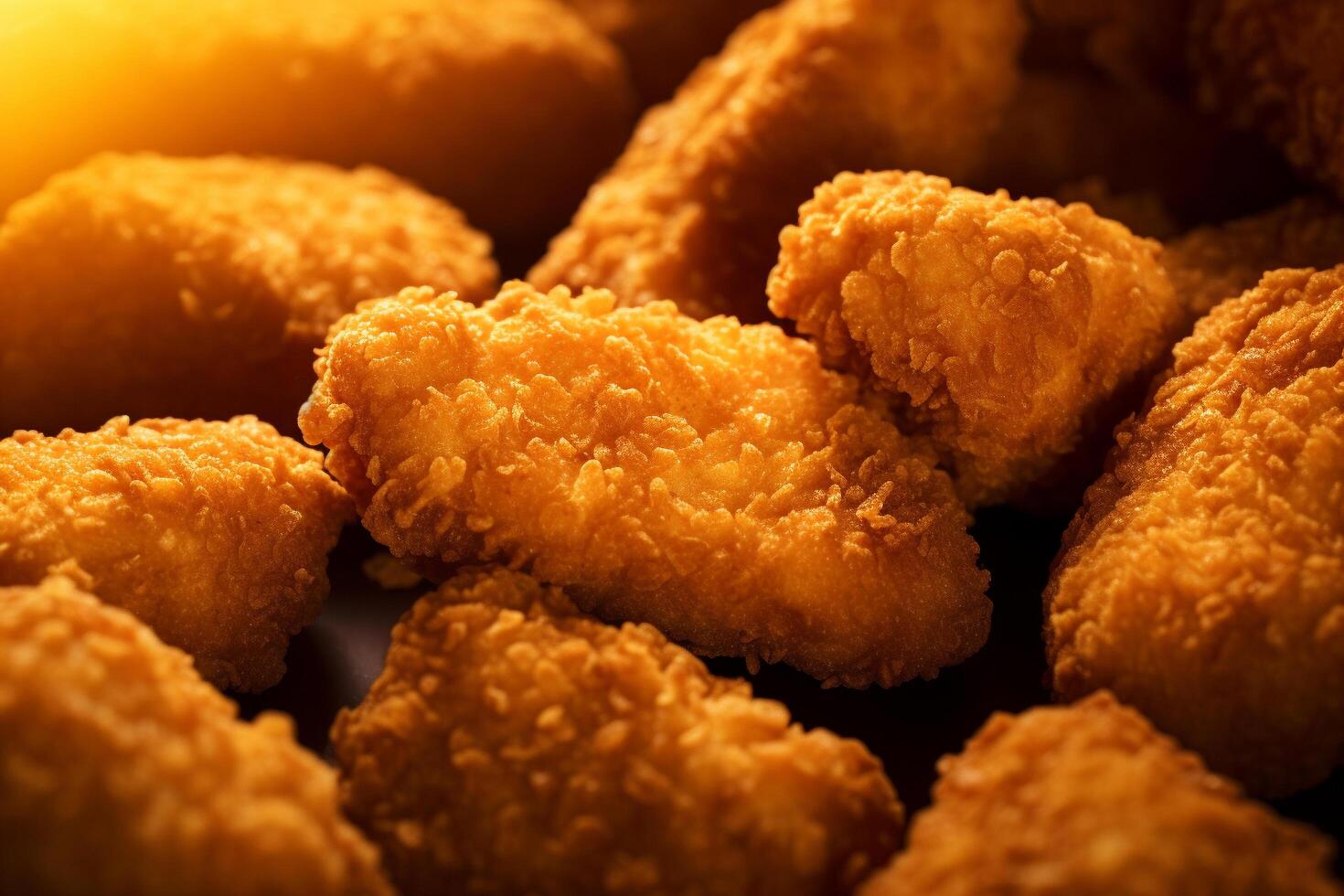 AI generated Capturing Crispiness A Close-Up Glimpse of Perfectly Crusted Nuggets photo