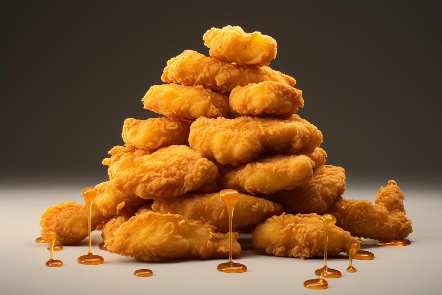 AI generated Textures in Harmony The Aesthetics of Hyper-Real Chicken Nuggets photo