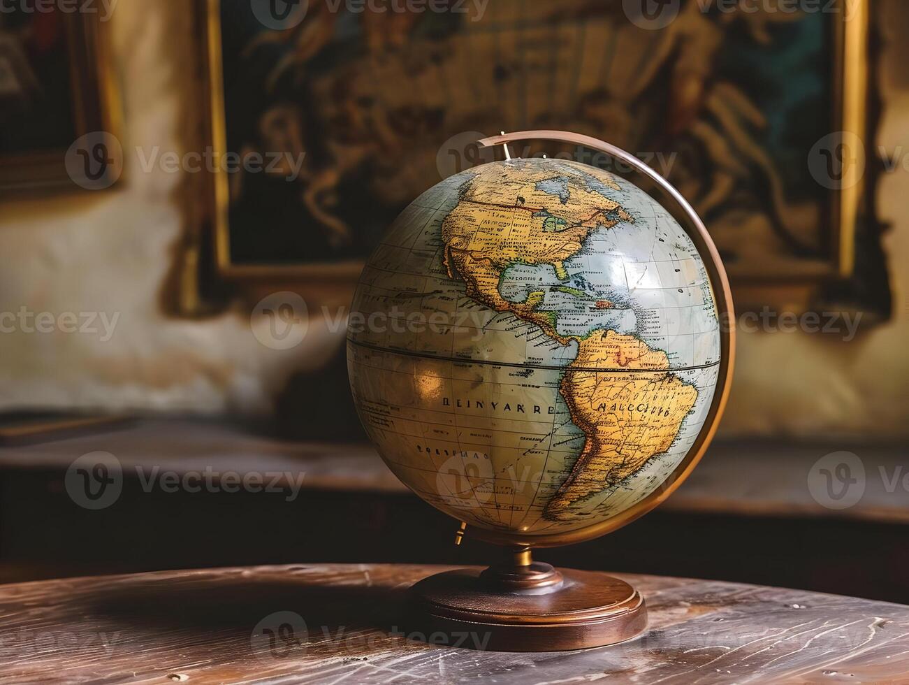 AI generated Old stylish globe. High quality. AI Generative photo