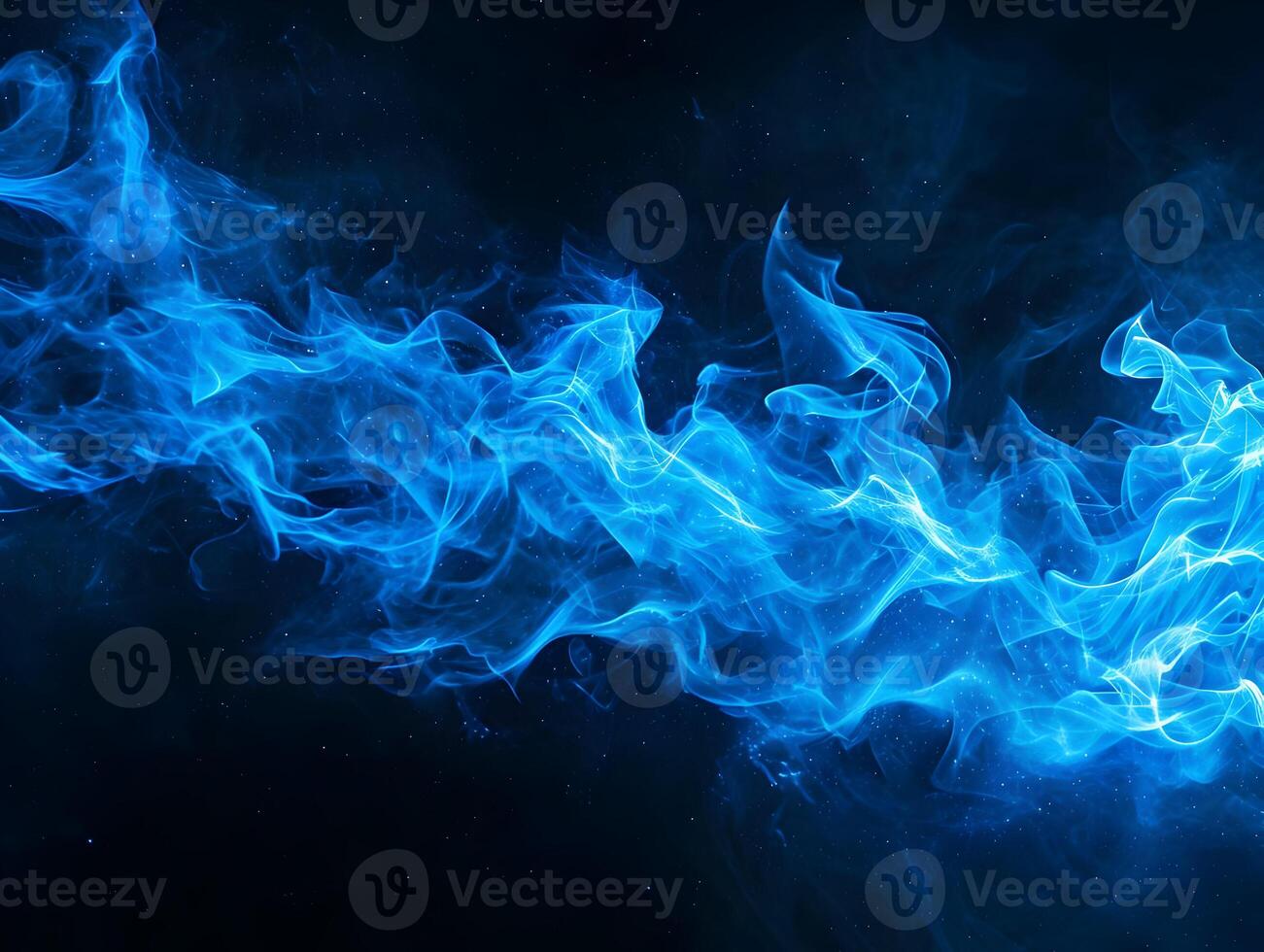 AI generated Light blue and white gradient fire background on black background. High quality. AI Generative photo