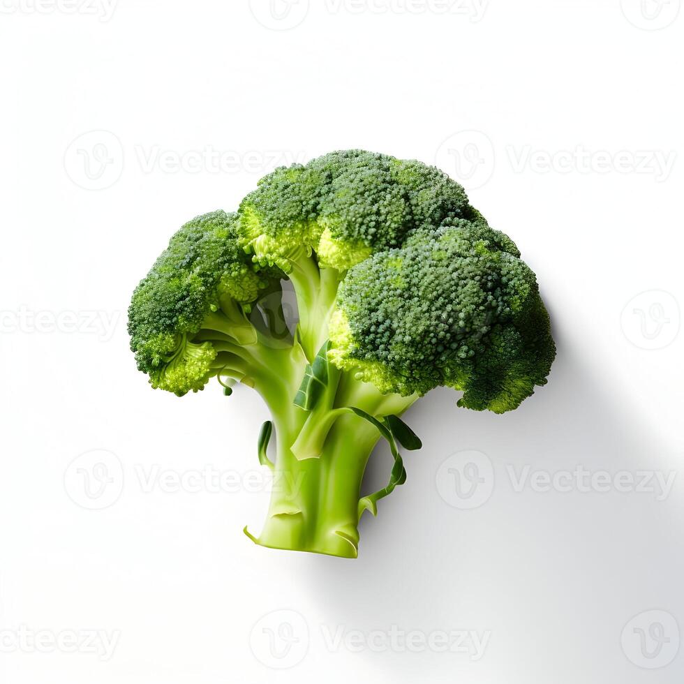 AI generated Fresh broccoli isolated on a white background. High-resolution. AI Generative photo