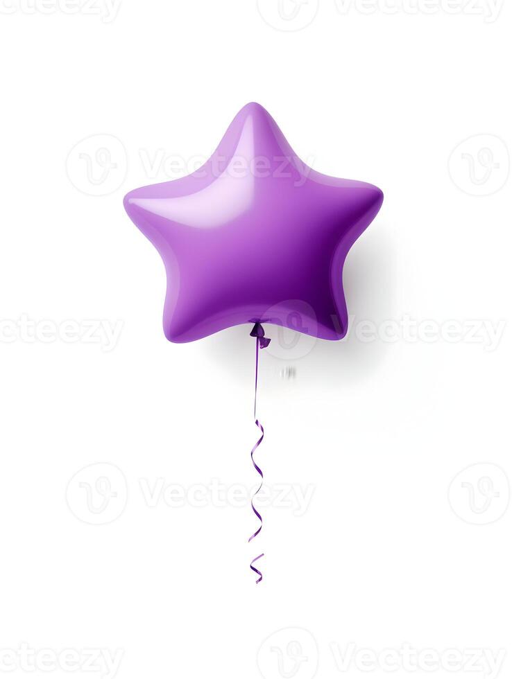 AI generated Purple star-shaped balloon cinematic photo on a white background. High-resolution. AI Generative