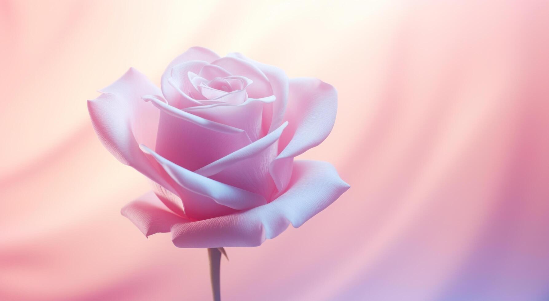AI generated video clip of a pink rose on a light pink background photo